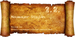 Neumayer Ulpián névjegykártya